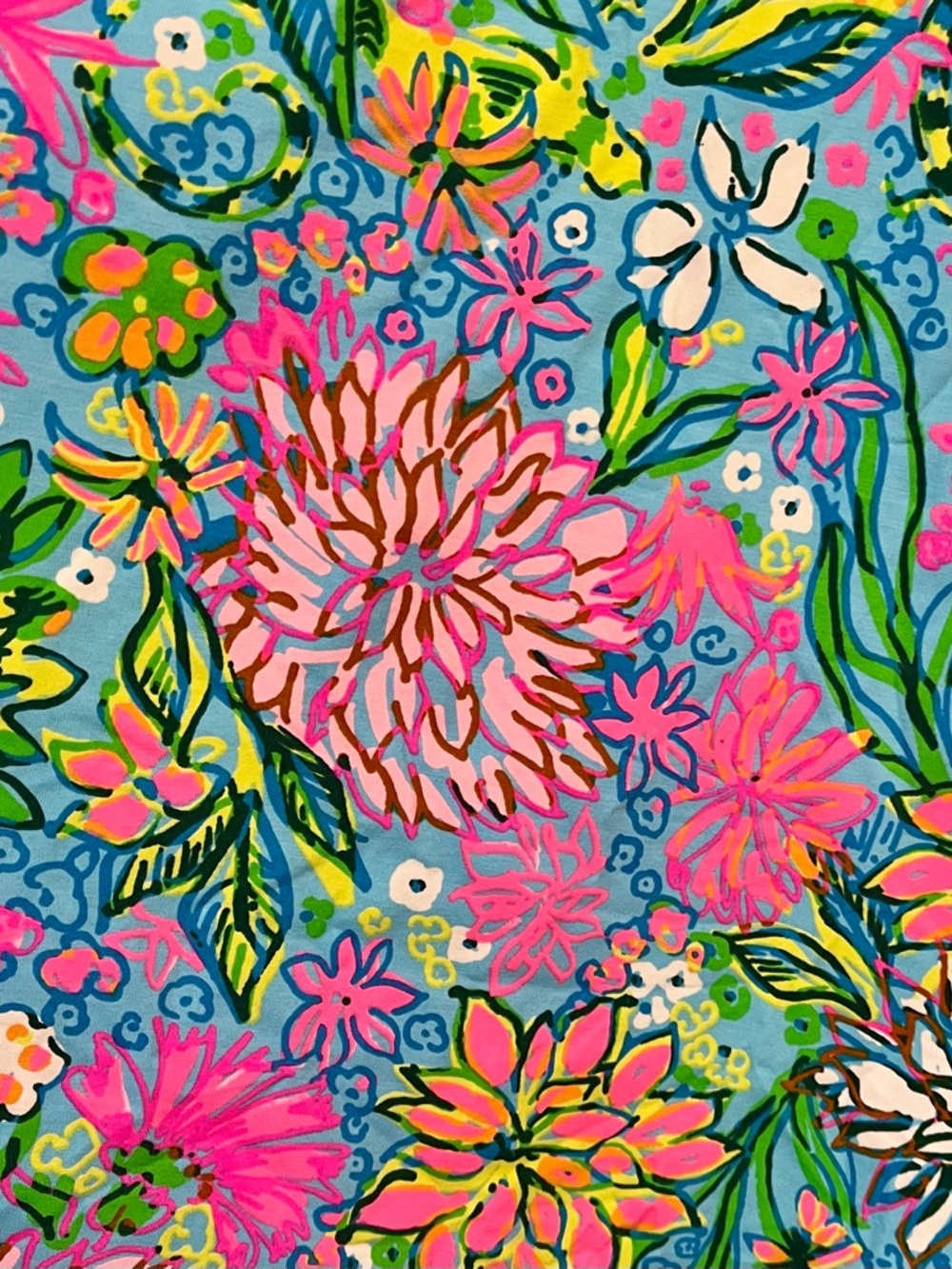 Lilly Pulitzer Knit Rhett Top Seabreeze Blue Walking on Sunshine EUC
